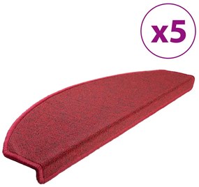 Covorase de scara, 5 buc., rosu bordo, 65x28 cm 5, Rosu bordo, 65 x 24 x 4 cm