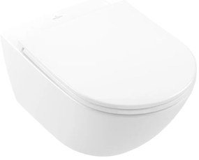 Set vas WC suspendat, Villeroy &amp; Boch, Universo, cu capac soft close și quick release, alb