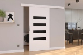 Ușă glisantă FORLI (Latime: 86 cm, Culoare: Sonoma /Negru Lacobel)