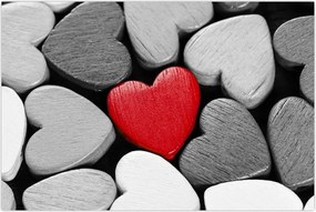 Tablou cu inimioare din lemn (90x60 cm)