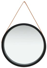 Oglinda de perete cu o curea, 60 cm, negru 1, Negru,    60 cm