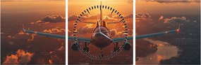 Tablou - Avion de transport (cu ceas) (90x30 cm)