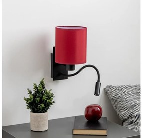 Lampă LED de perete Brilagi NUBILA 1xE27/25W/230V + LED/3W negru/roșu Pompeian