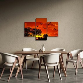 Tablou cu păsări în apus de soare (90x60 cm)