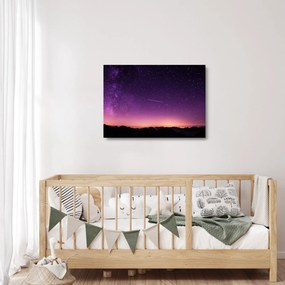 Tablou pe sticlă cu cerul și stea căzând (70x50 cm)
