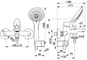 Set de cadă cu baterie KFA Armatura 5244-510-00 MORRIS crom