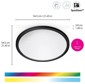 WiZ - Plafonieră LED RGB SUPERSLIM dimabilă 32W 230V Wi-Fi negru