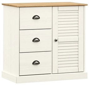 353200 vidaXL Servantă cu sertare VIGO, 78x40x75 cm, alb, lemn masiv de pin