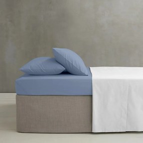 Cearceaf albastru din bumbac percale cu elastic 150x200 cm Easy Iron Percale – Catherine Lansfield