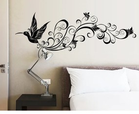 Autocolant de perete "Colibri cu ornament" 45x140cm