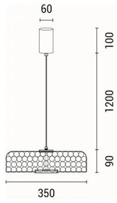 Lustră LED pe cablu LED/10W/230V 3000K auriu d. 35 cm