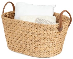 Coș de rufe în culoare naturală din iarbă-de-mare 100 l Belize – Compactor