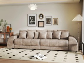 Canapea extensibilă dumonde cu 2 lăzi de depozitare si sezut confortabil din spuma high-density, Verona Tobago Silver 310x100 cm