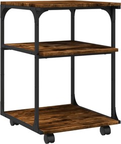 vidaXL Suport imprimantă 3 niveluri stejar fumuriu 43x48x64 cm lemn