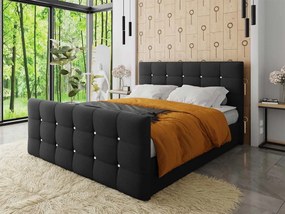 Pat matrimonial 180 cm Aqua (Negru ) (cu somieră, saltea și sp. depozitare). Promo -17%. 1070117