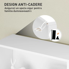 HOMCOM Dulap Alb cu 4 Rafturi Reglabile | Aosom Romania