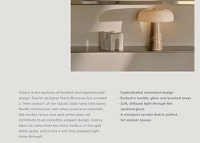 Veioza Design Nordic Minimalist, Marmura, Sticla, Glossy Mini alb