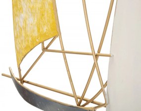 Decoratiune de perete aurie din metal, 80 x 3,8 x 98 cm, Vela Mauro Ferreti