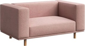 Fotoliu de relaxare roz cu tapițerie bouclé Kukumo – Ame Yens