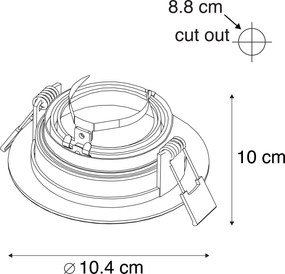 Spot încastrat inteligent modern oțel, incl. sursă de lumină Wifi GU10 - Rondoo