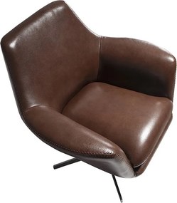 Fotoliu pivotant tapitat cu piele George