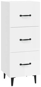812354 vidaXL Servantă, alb extralucios, 34,5x34x90 cm, lemn compozit
