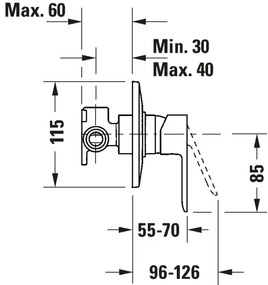 Duravit DC4210007010 - Baterie de duș pentru montaj încastrat D-CODE, crom lucios
