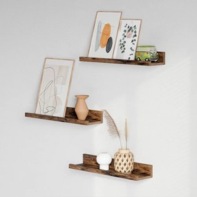 Set de 3 rafturi de perete din lemn