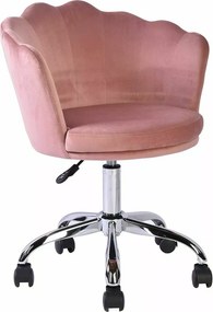 Scaun de birou ROSE VELVET, roz antichizat