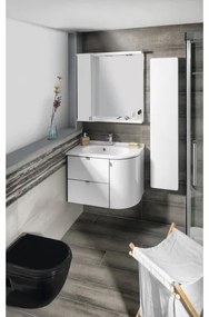 Sapho - Lavoar încastrat de colț PULSE 75x43 cm marmură/alb