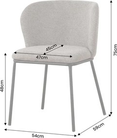 Set 2 scaune stil retro LYON tesatura gri-bej
