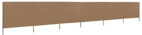 vidaXL Paravan anti-vânt cu 6 panouri, gri taupe, 800x80 cm, textil