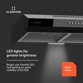 Klarstein Contempo 60, hota, 60 cm, sub dulap, 200 m³/h, LED, acril, otel inoxidabil