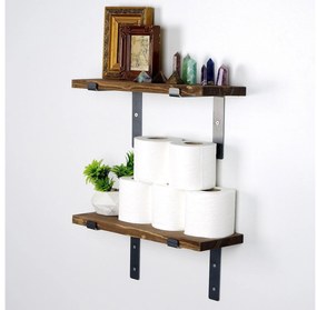 Raft decorativ de perete Dupone 15 (Nuc + negru) . 1093680