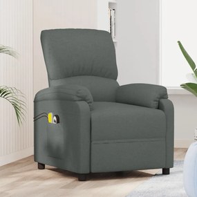 3073853 vidaXL Fotoliu de masaj electric rabatabil, gri închis, textil