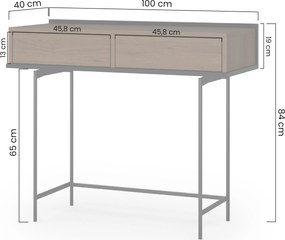 Consolă Zenar 100 cm cu sertare - nuc elegant / negru