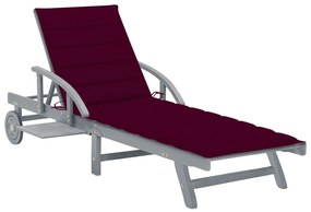 vidaXL Șezlong de grădină cu pernă, lemn masiv de acacia