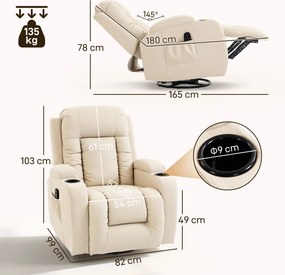 Homcom Fotoliu Relax – Rabatabil cu Masaj &amp; incalzire | Aosom Romania