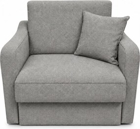 Fotoliu SAMY extensibil, cu lada de depozitare, stofa gri , cadru metalic, 103x100x92 Stofa, Gri