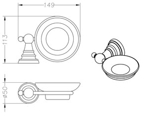 Suport de săpun SAPHO 1318-02 Diamond, bronz