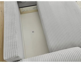 Colțar gri deschis extensibil cu tapițerie din catifea reiată (cu colț pe partea dreaptă) Lucien – Bobochic Paris