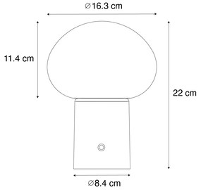 Set de 2 lămpi de masă LED reîncărcabile ciupercă negru - Louise