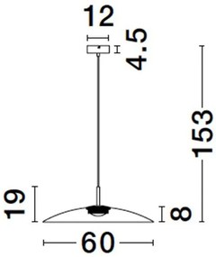 Lustra LED design modern POLIFEMO fumuriu, 60cm
