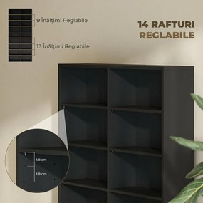 HOMCOM Raft pentru CD-uri cu 14 Rafturi Reglabile pentru 640 CD-uri/360 DVD-uri Negru | Aosom Romania