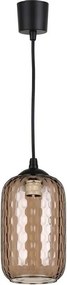 Brilagi - Lustră LED suspendată pe cablu R GLASS 1xE27/60W/230V Ø 14 cm negru/maro fumuriu
