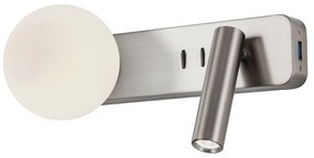 Redo 01-2993 - Aplică de perete LED OASIS LED/3W/230V+1xG9/10W USB CRI 90 crom