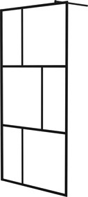 vidaXL Paravan de duș walk-in, negru, 100x195 cm, sticlă securizată