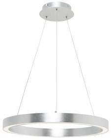 Lustra LED design modern circular CARLO argintiu, diametru 50cm
