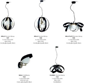 Lustra design modern Nela negru, auriu 40cm