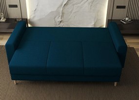 Canapea extensibilă dumonde cu ladă de depozitare si sezut confortabil din spuma high-density, Kronos Enjoy Petrol 210x100 cm